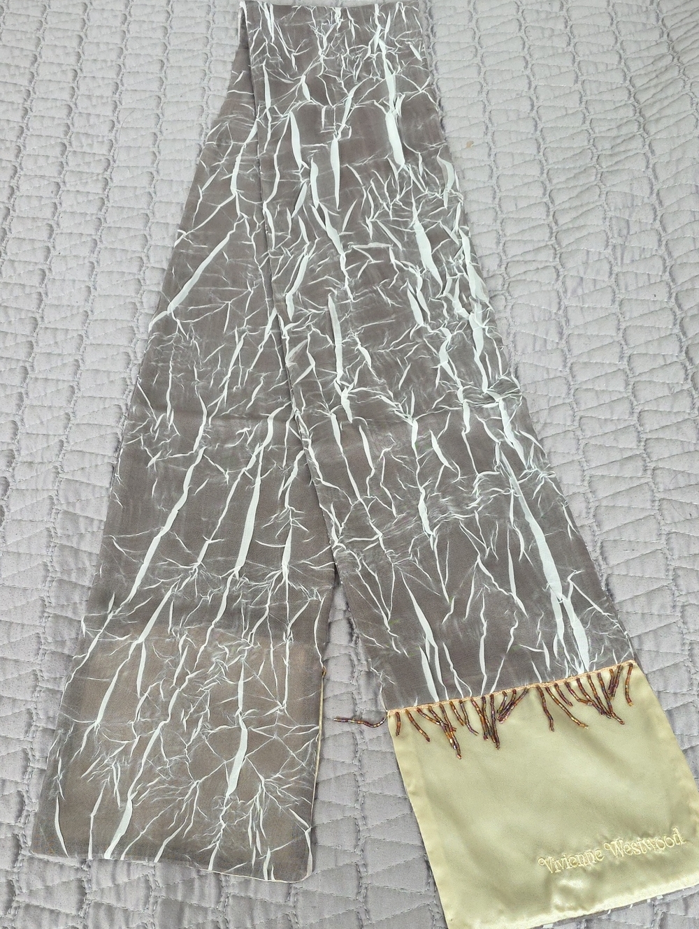 Vivienne Westwood Taupe Patterned Scarf
